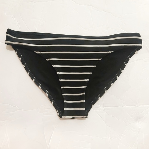 VINTAGE Victoria's Secret PINK Black Wrap Bikini Top & Aerie Striped Bottom XS - Picture 7 of 10